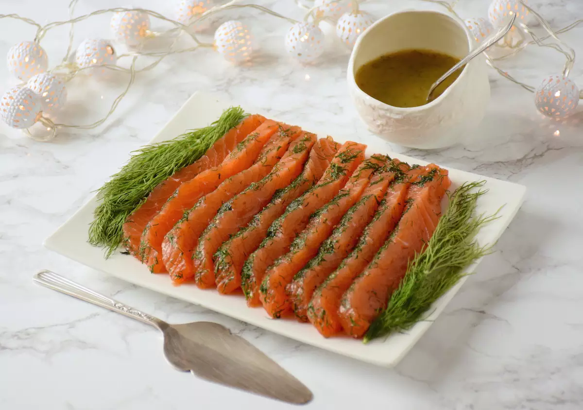 Saumon fumé gravlax tranché